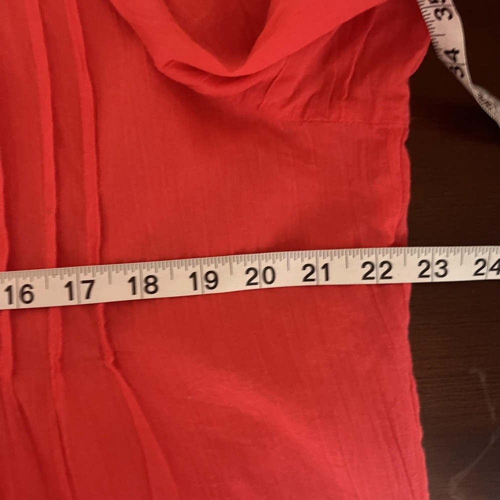 Lauren Ralph Lauren Dress Womens L Red Solid V Neck 3/4 Sleeve Shift Tunic Short - Picture 4 of 5